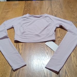 HALARA Women EXTRA SMALL XS Top New Exercise Workout YogaLong Sleeves PINK